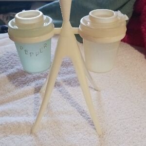 Vintage Tupperwear 1960's Mid-centry Modern Spice Shaker Set with Tripod Stand
